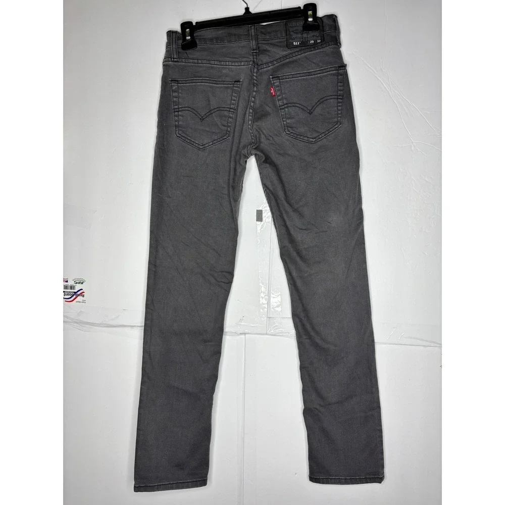 Levis 511 Slim Fit Jeans Mens 29x32 Charcoal Gray Denim Pants 04511-2272